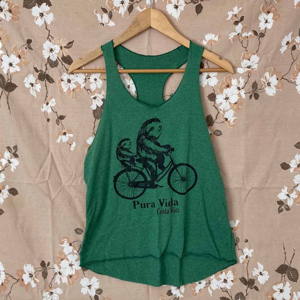 Green Racerback Graphic Tank